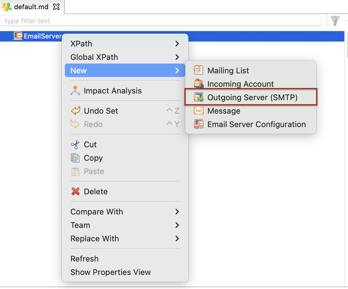 getting started outgoing server node