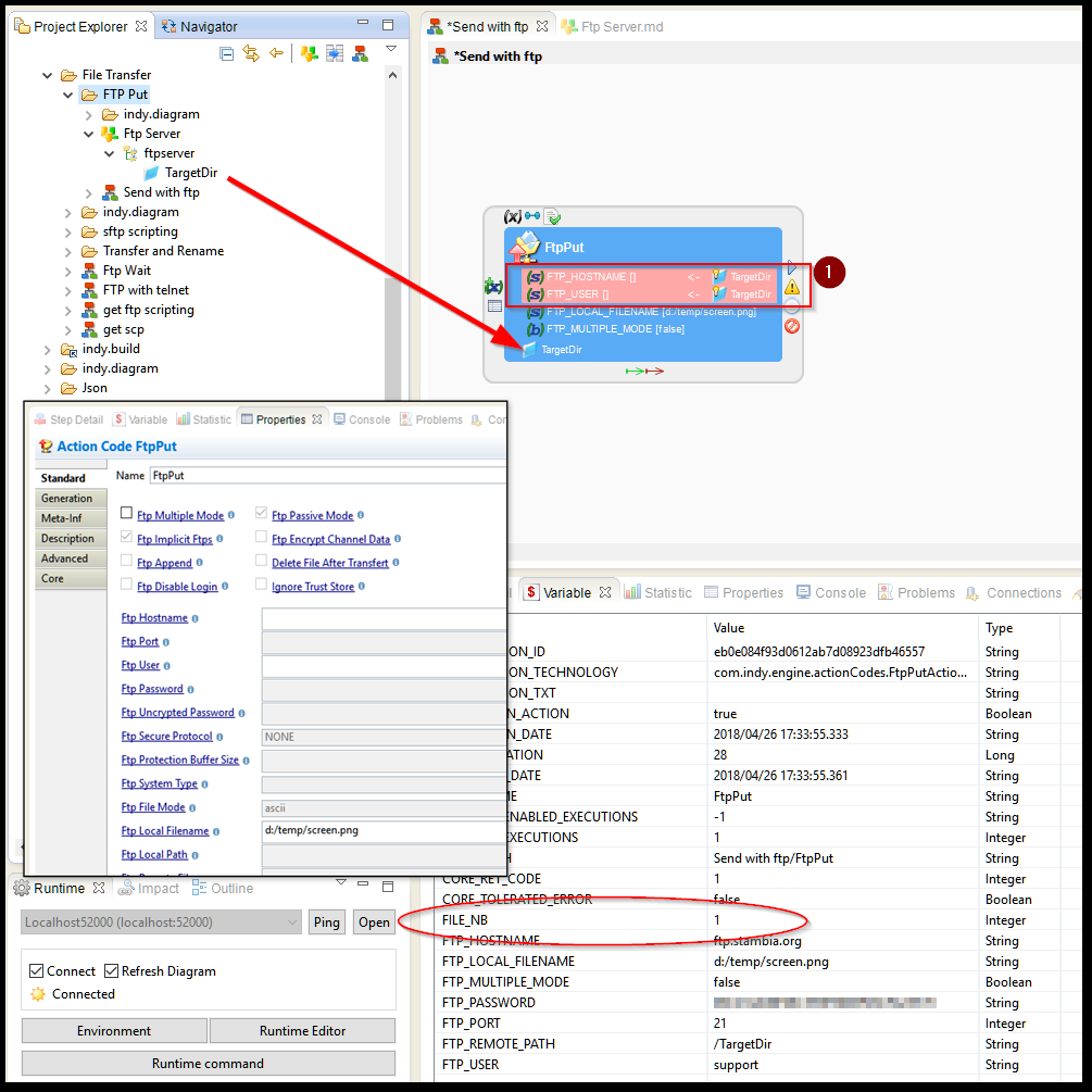 Views of {di-designer-name-regular with configuration information} showing how to send a single file