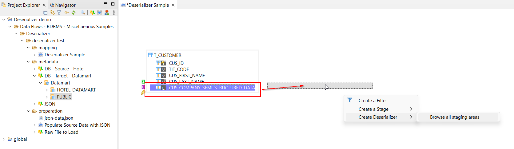 deserializer creation from field