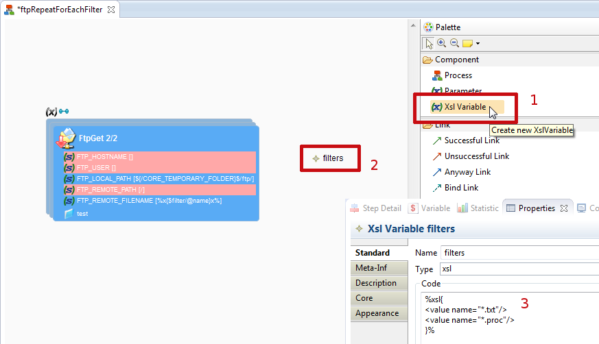 Example of the FTP repetition query process