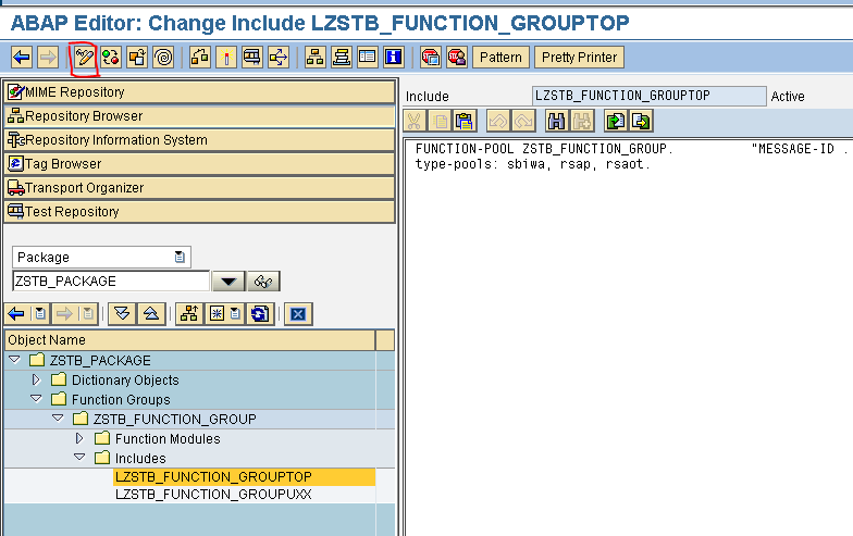 Screenshot of setup procedure