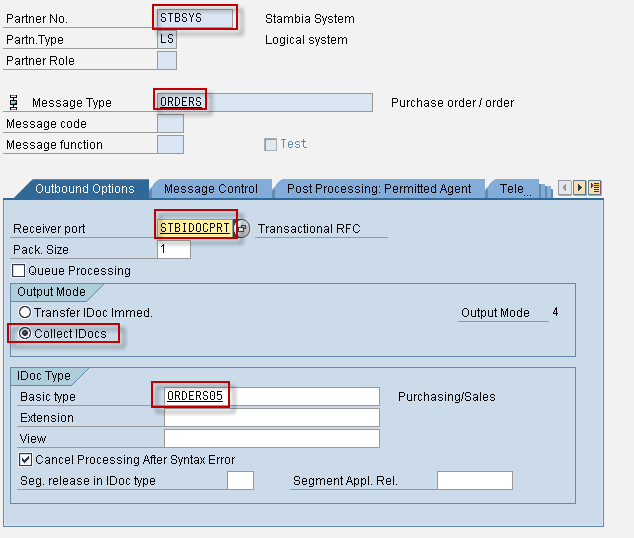 Screenshot of setup procedure