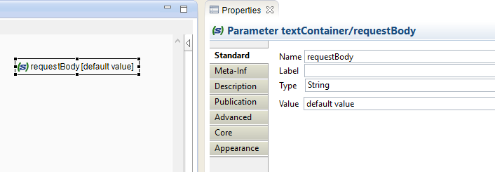 Screenshot of creating a process parameter to add an HTTP message body parameter