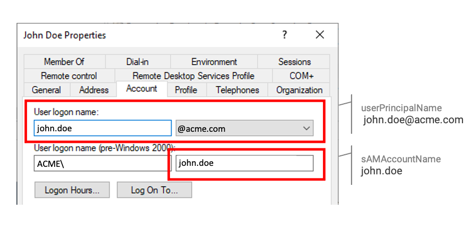 userPrincipalName vs. sAMAccountName