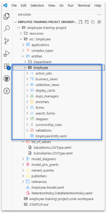 Building the Employee Master Data Model in VS Code