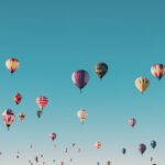 hot air balloons blue sky